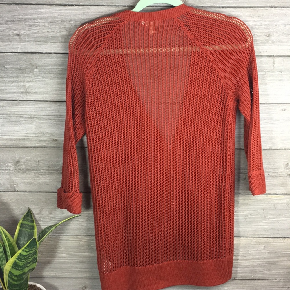 UO SILENCE + NOISE • Rust mesh zip up sweater XS - Picture 4 of 5